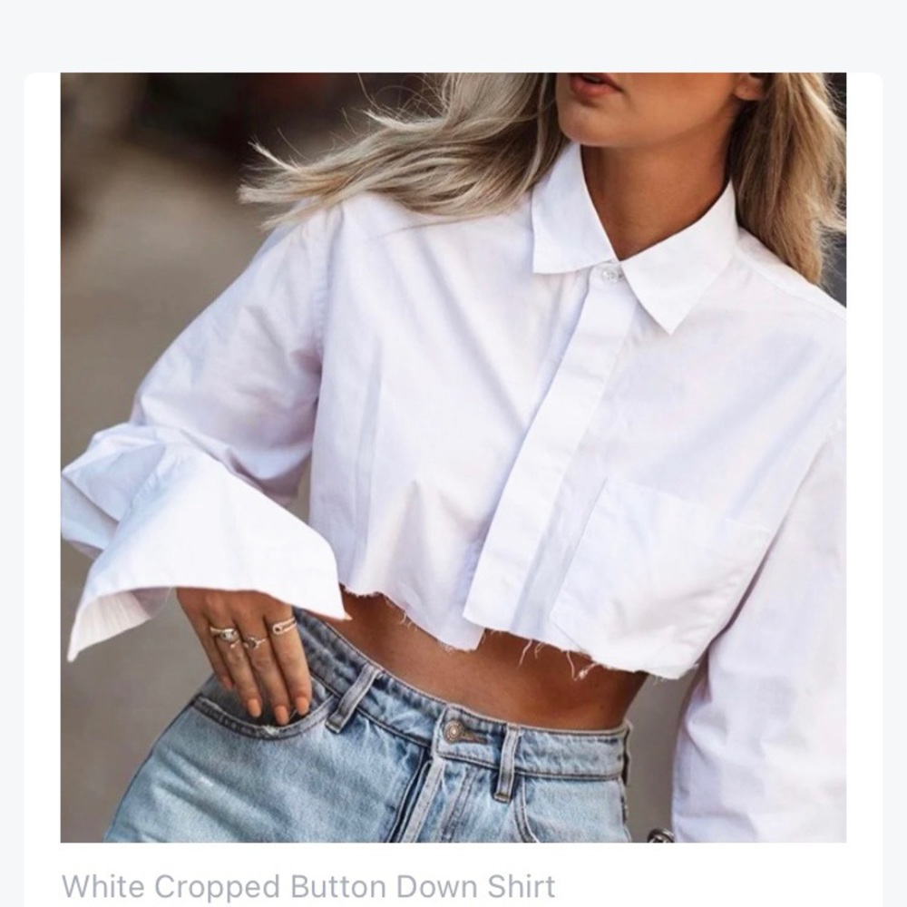 Cezele Cropped Shirt NWT - Picture 2 of 5